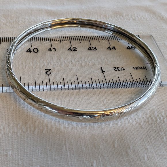 Set of 4 Unique Bangle Bracelets-60g Sterling-Faceted-Floral-Geometric-Twisted - Picture 6 of 12